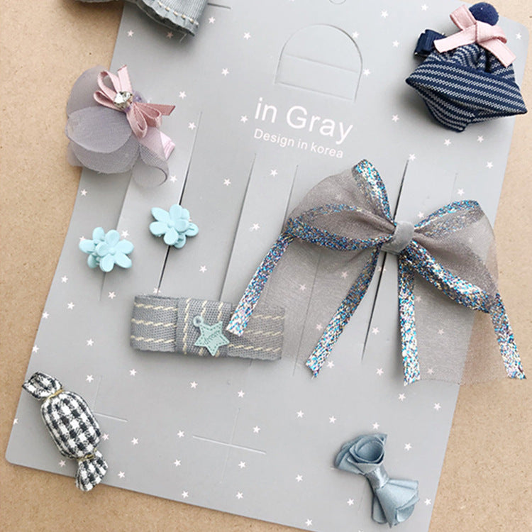 Pet Hair Accessories Set: 9 Korean-Style Bows & Clips