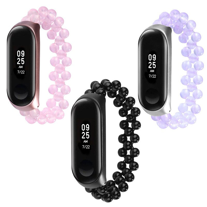 Beaded Stretch Strap for Mi Band 3 and 4 Fashion Look