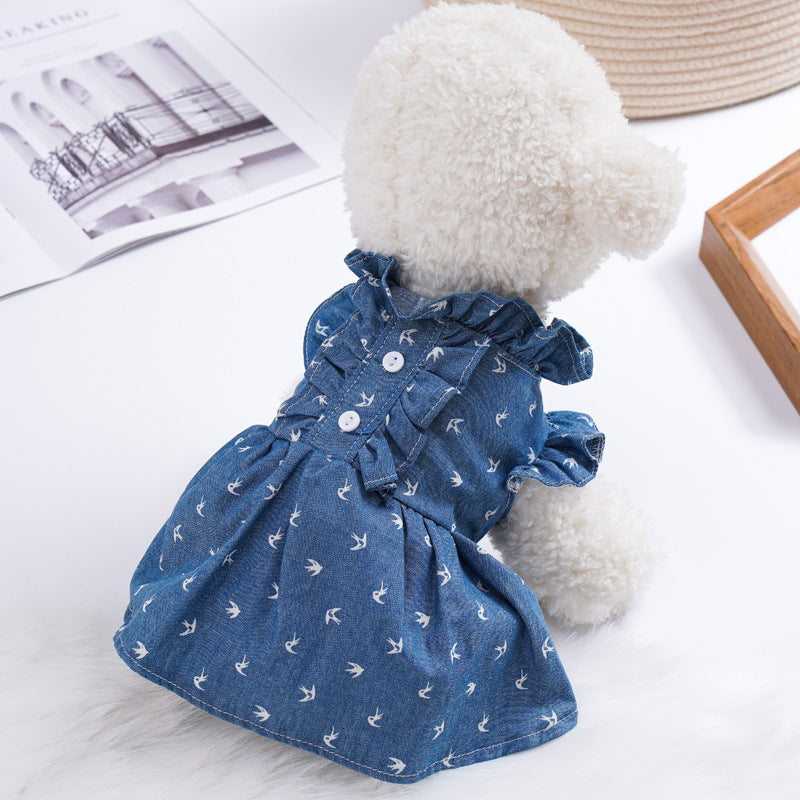 Pet Denim Dress for Small Dogs & Cats | Spring Style