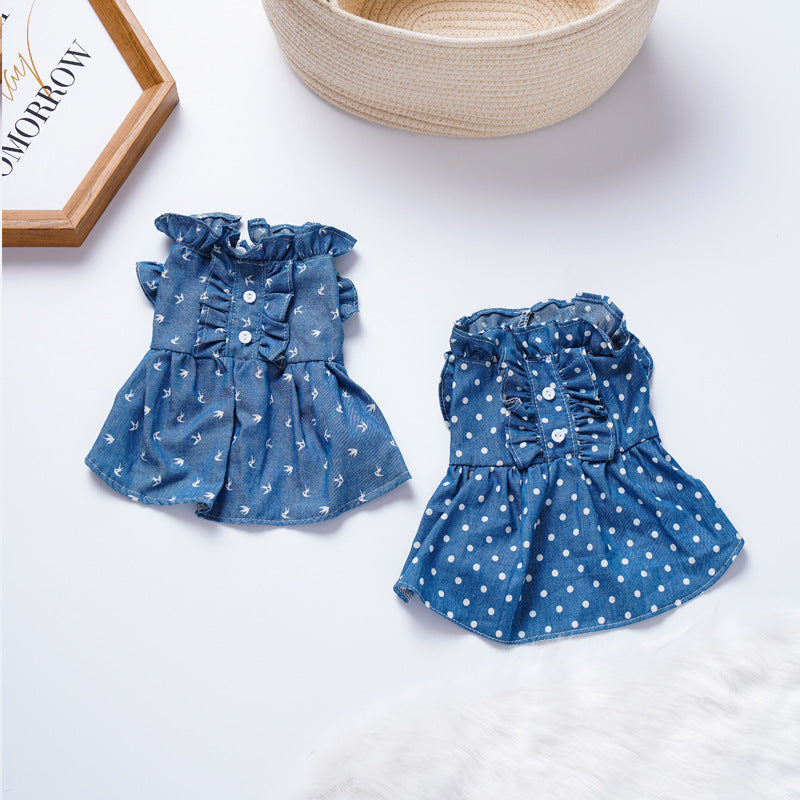 Pet Denim Dress for Small Dogs & Cats | Spring Style