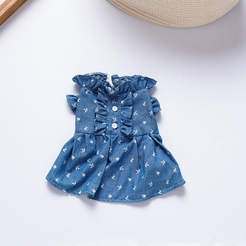 Pet Denim Dress for Small Dogs & Cats | Spring Style