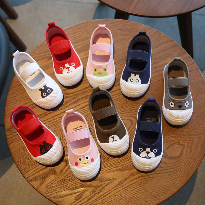 Kids Canvas Shoes With Easy Straps & Everyday Sole Grip