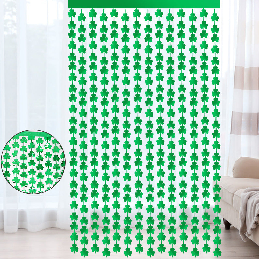 St. Patrick’s Day Clover Curtain Green Party Backdrop