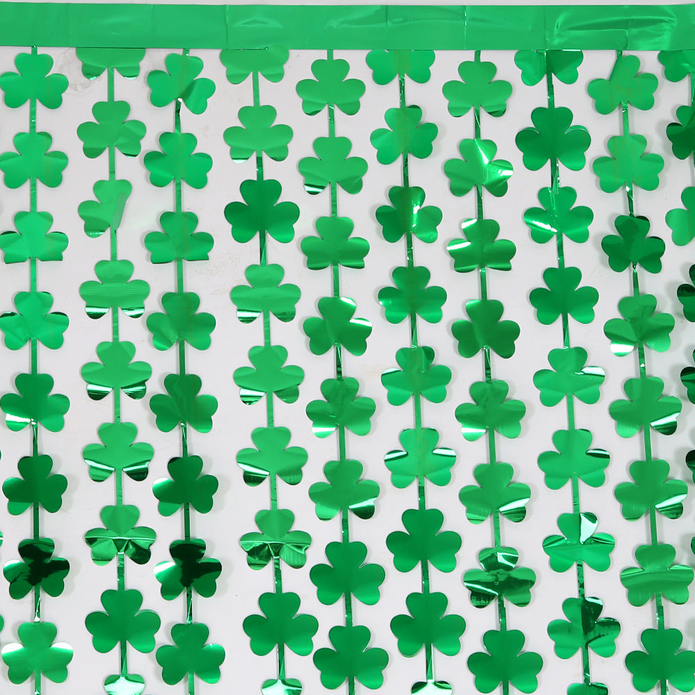 St. Patrick’s Day Clover Curtain Green Party Backdrop