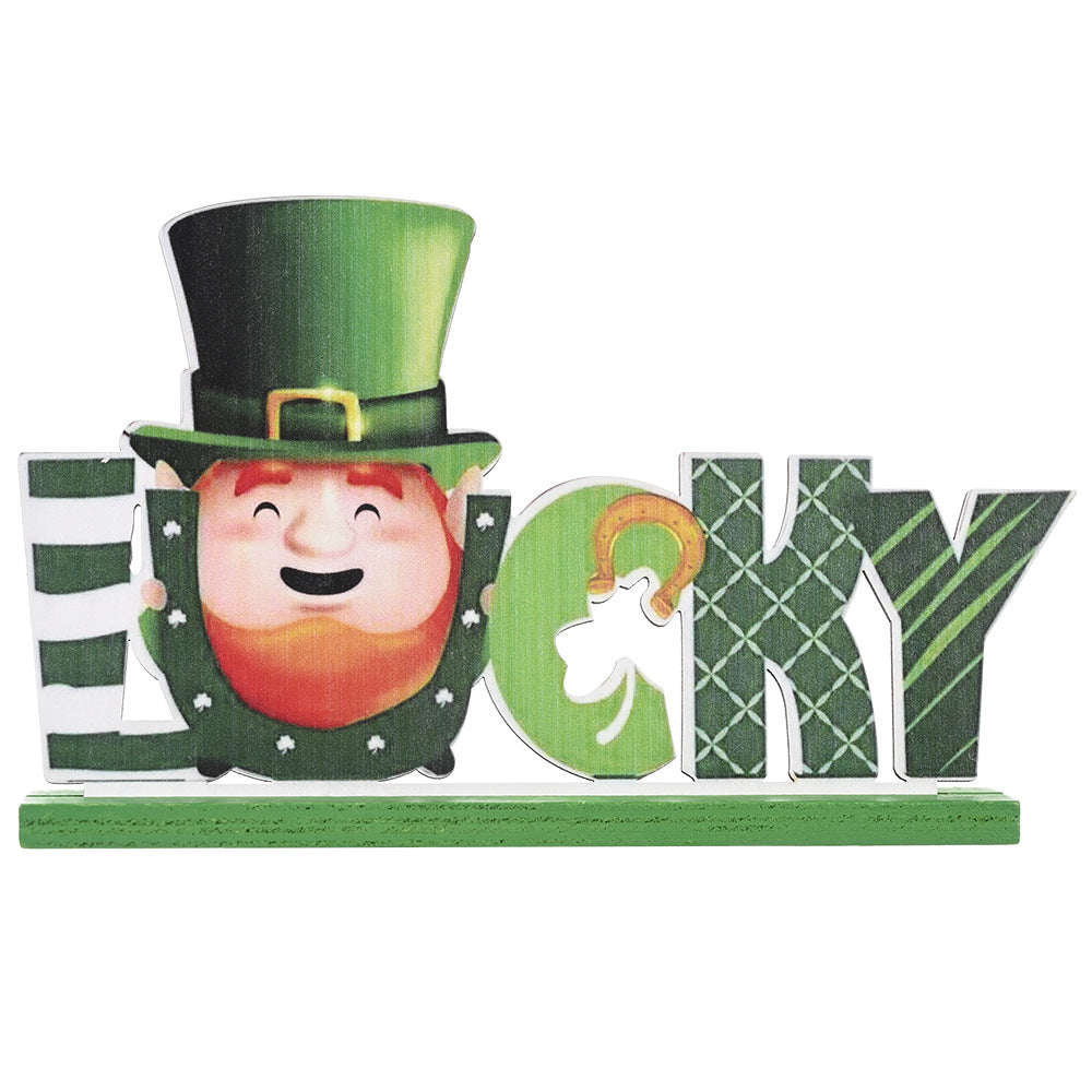 St. Patrick’s Day Wooden Ornament Tabletop Decoration