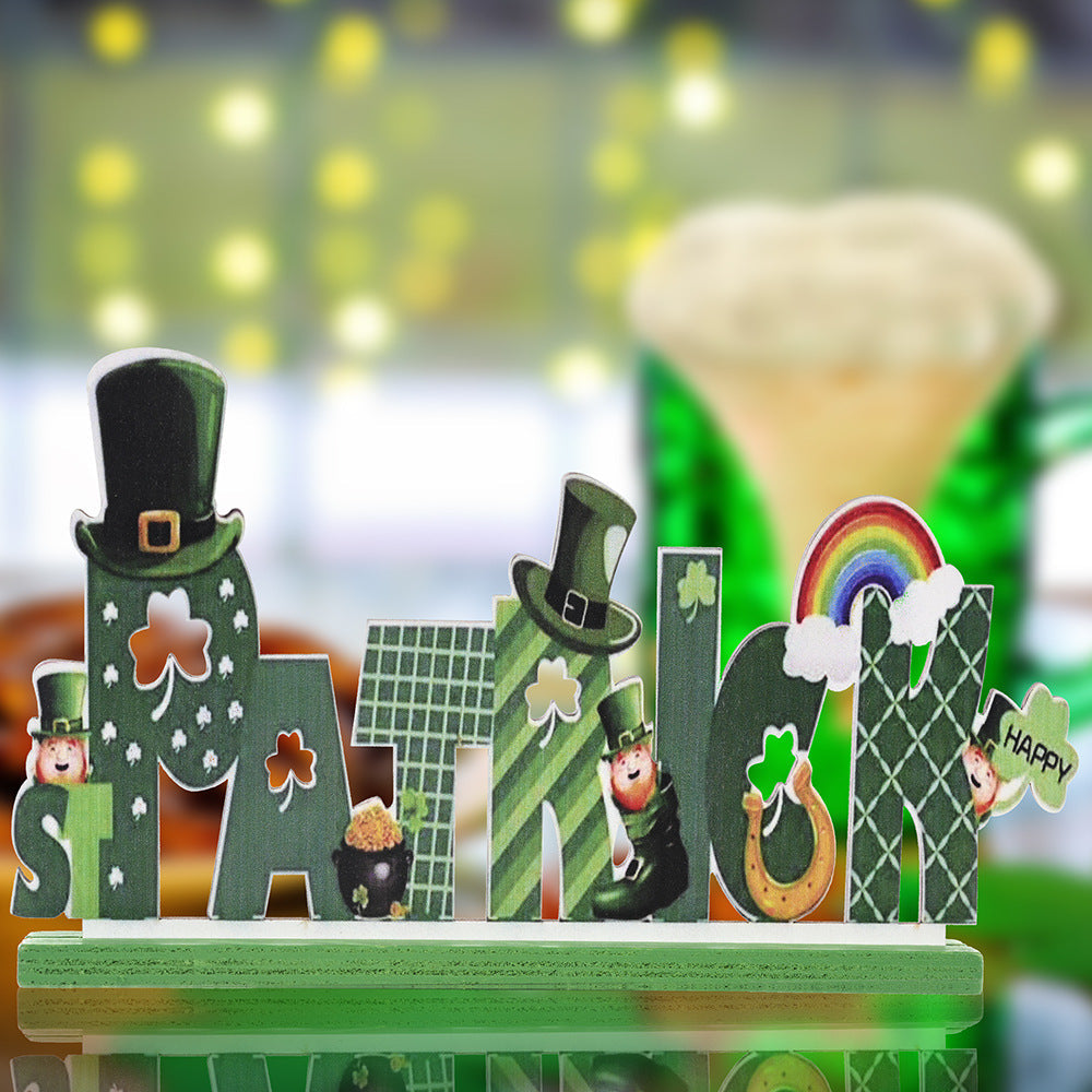 St. Patrick’s Day Wooden Ornament Tabletop Decoration