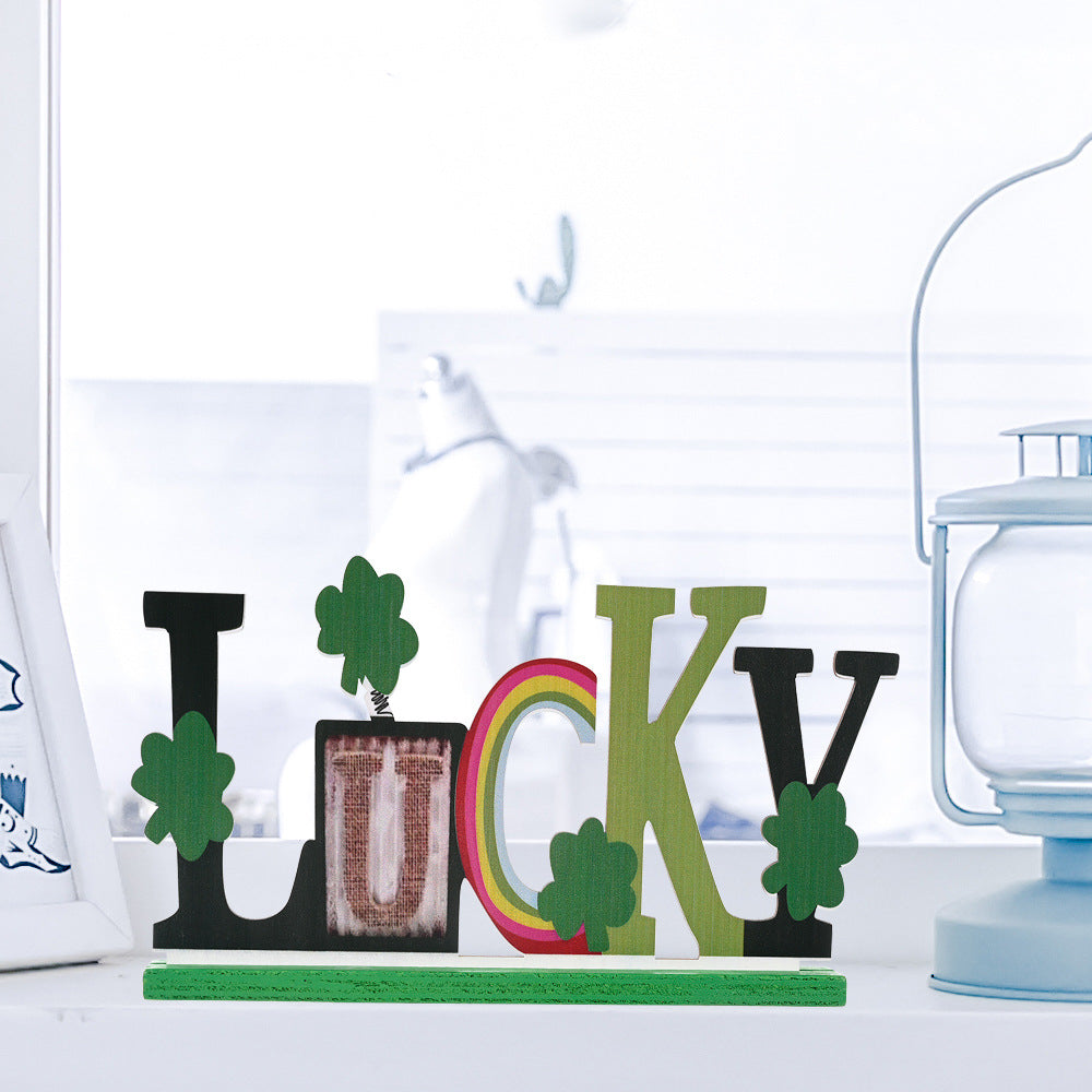 St. Patrick’s Day Wooden Ornament Tabletop Decoration