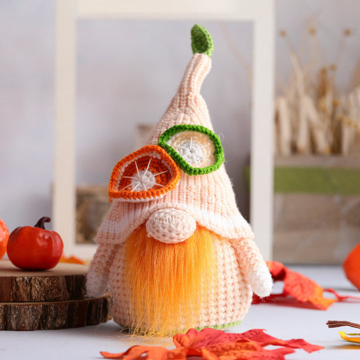Knitted Fruit Gnome Decor Set for Cozy Seasonal Charm