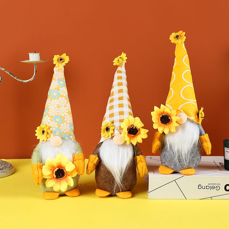 Sunflower Gnome Set for Cheerful Summer Home Decor