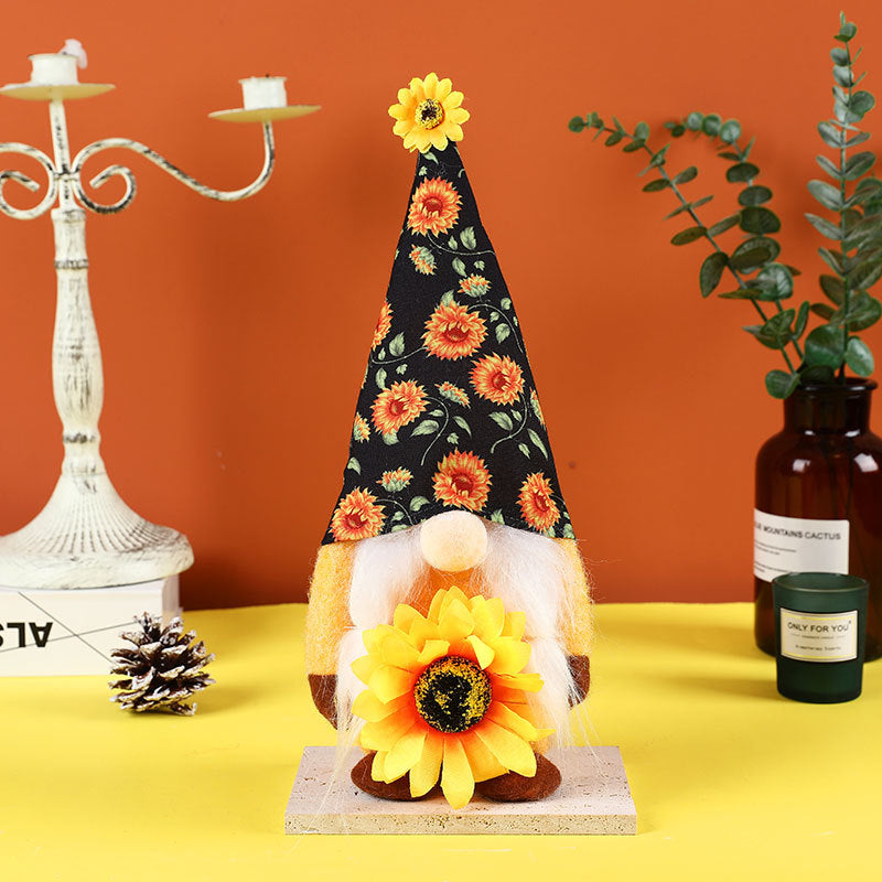 Sunflower Gnome Doll Pair for Cheerful Summer Decor
