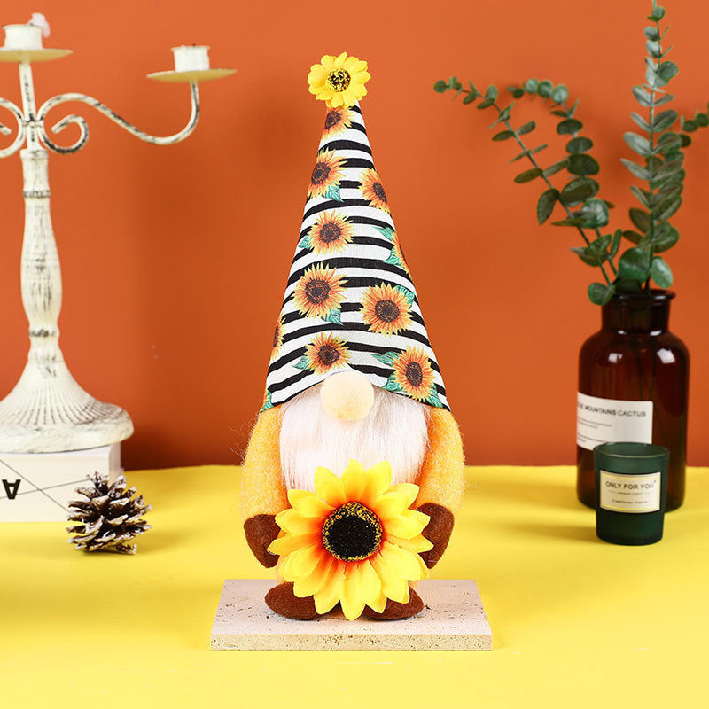 Sunflower Gnome Doll Pair for Cheerful Summer Decor
