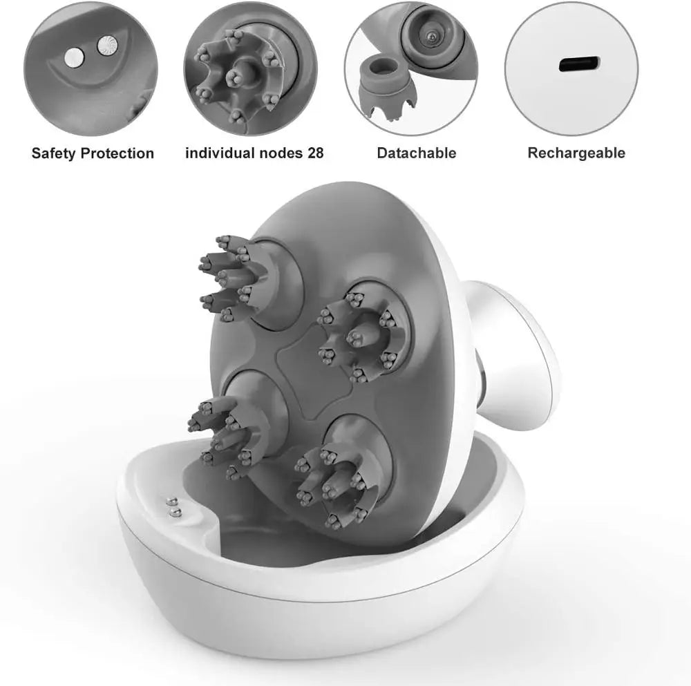 Cordless Scalp Massager: 28 Nodes for Evening Relaxation