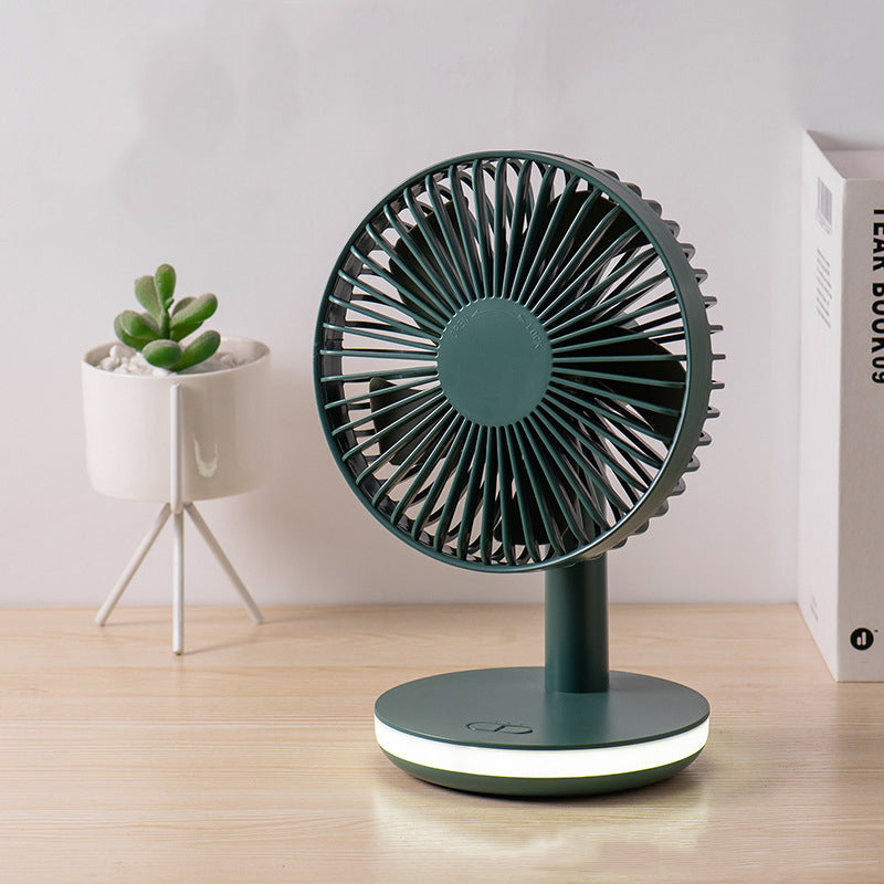 USB Desk Fan with Night Light and Rechargeable Battery