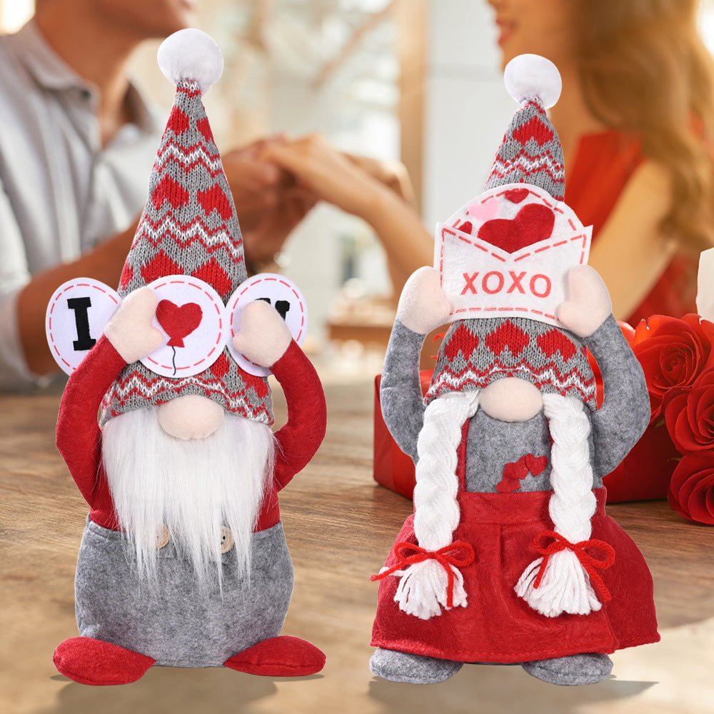 Valentine's Day Gnome Decorations Set for Cozy Displays