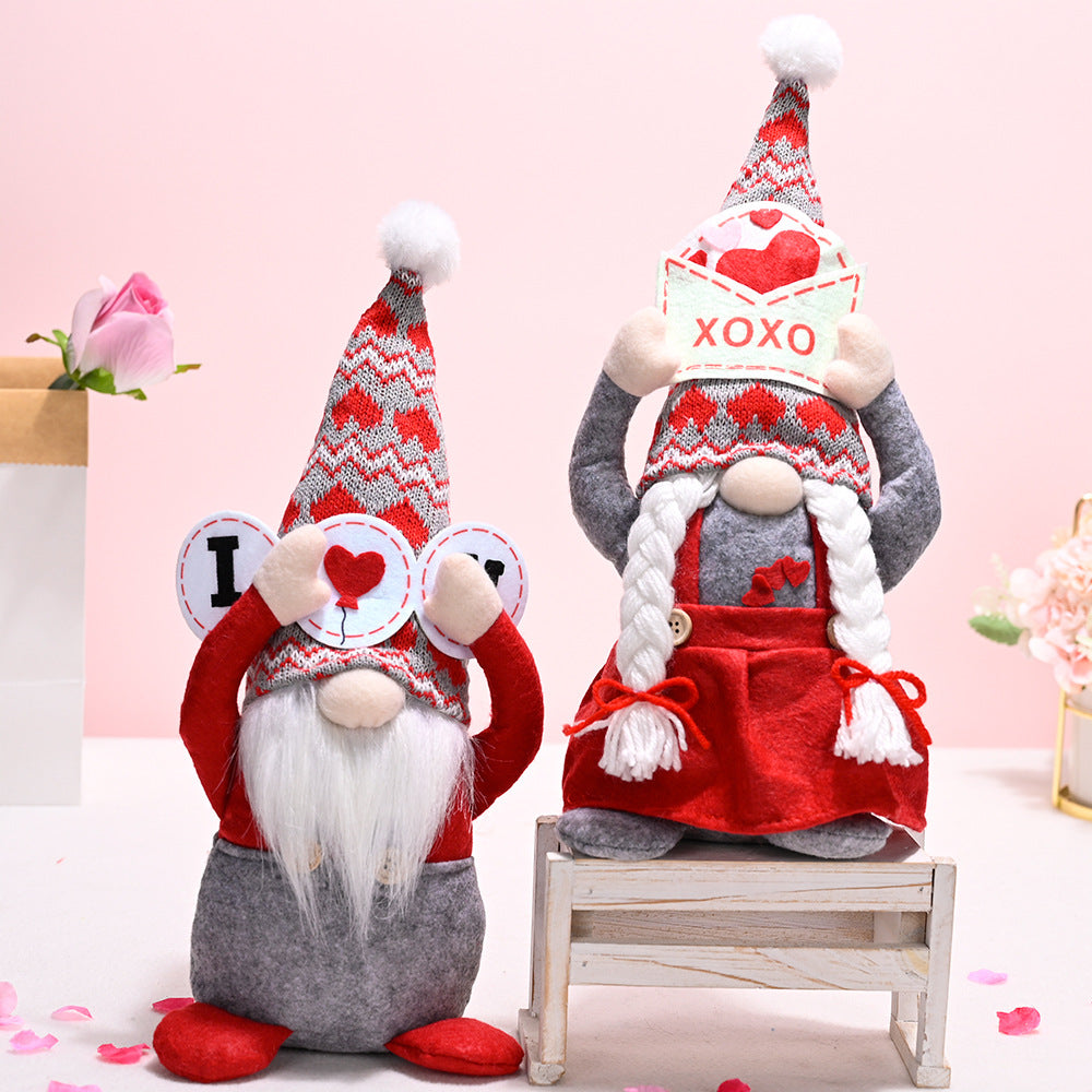 Valentine's Day Gnome Decorations Set for Cozy Displays