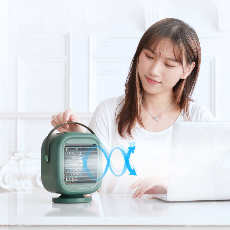 Water-Cooled Desk Fan with Mist, Portable Personal Cooler