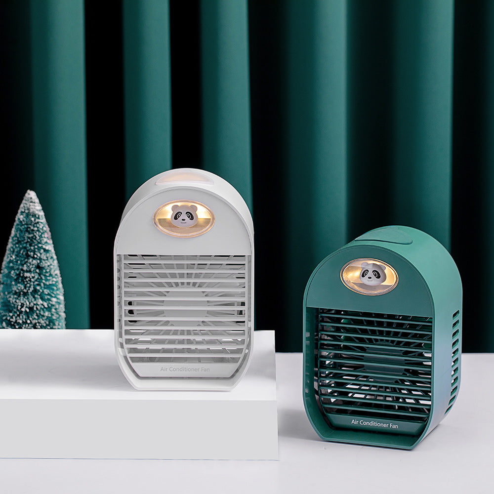 Cooling USB Desk Fan with Panda Night Light for Office