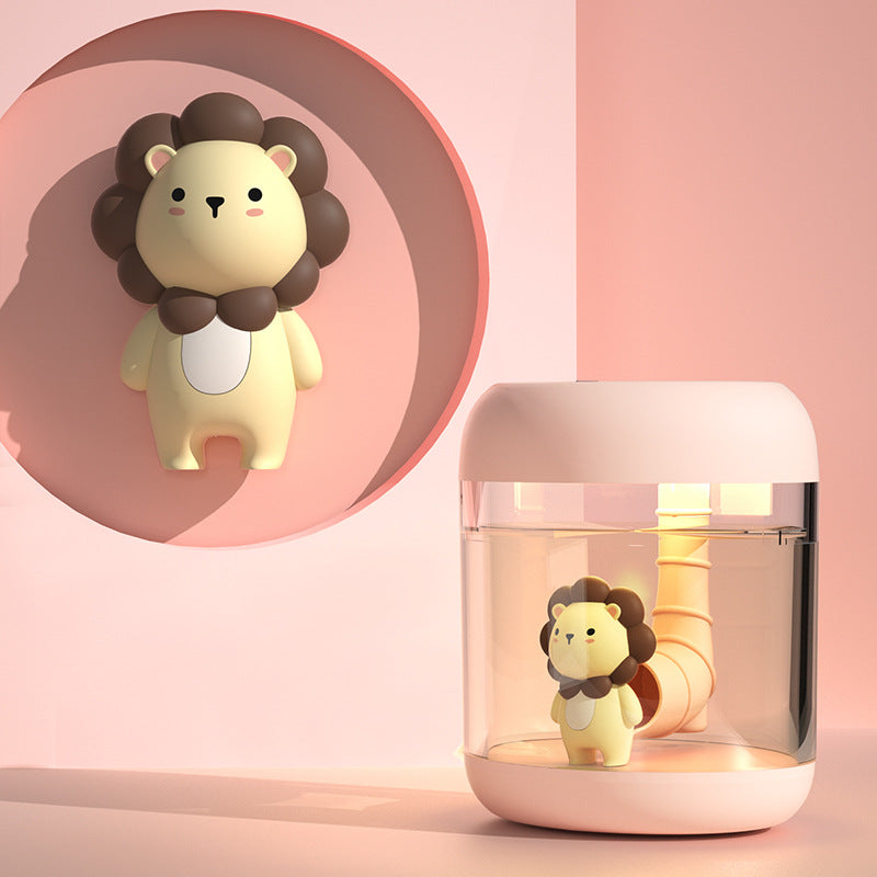 Cute Mini USB Desk Humidifier with Figurine LED Glow