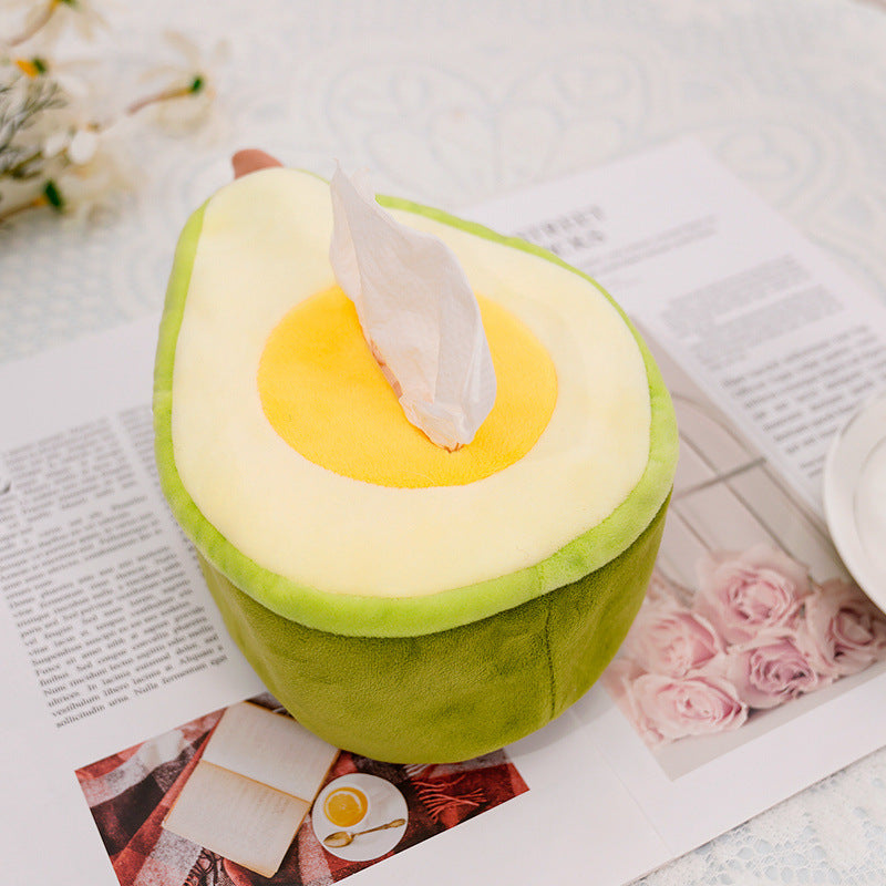 Plush Fruit Tissue Box Holder for Cute Car & Home Decor
