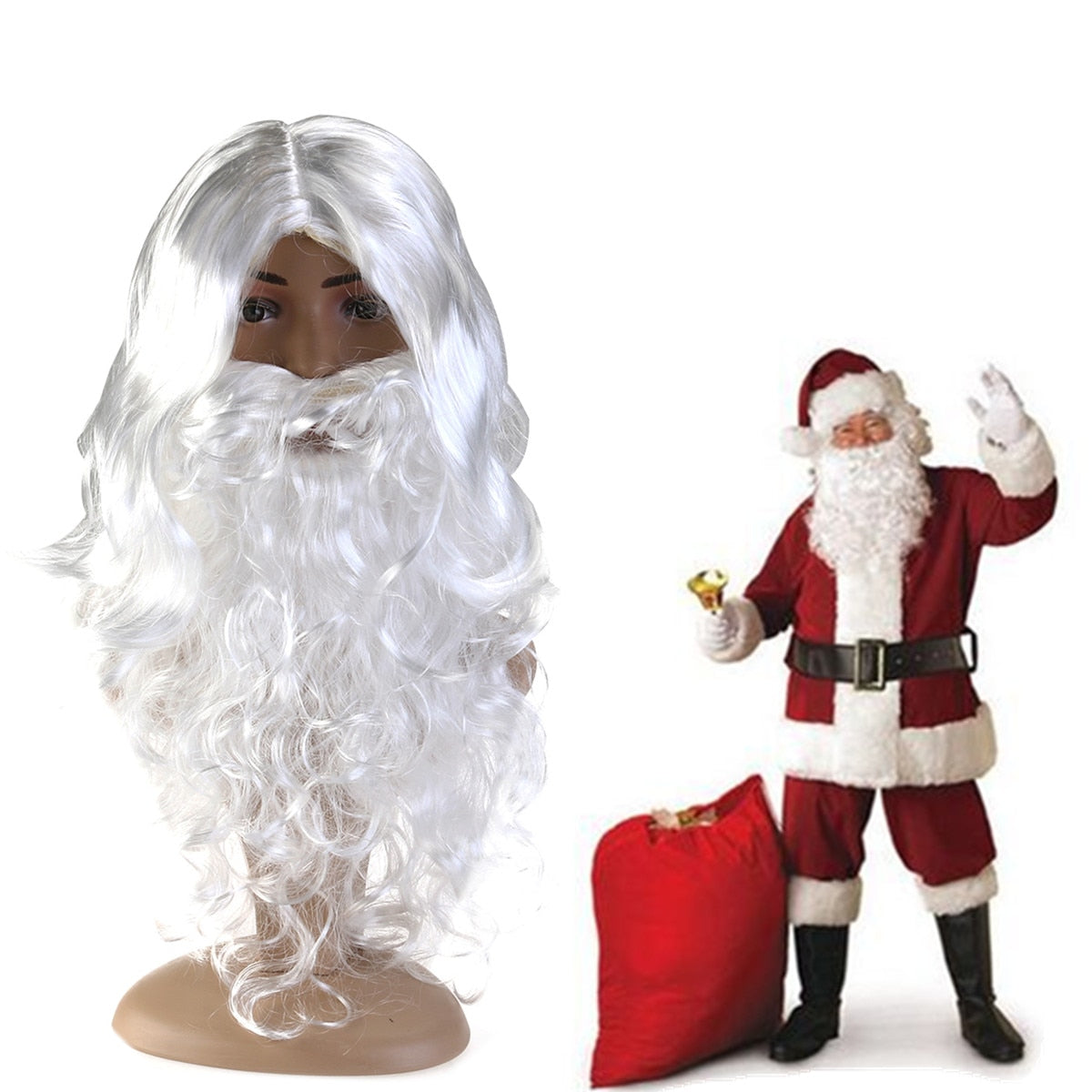 Santa Wig, Beard & Moustache Costume Set for Parties