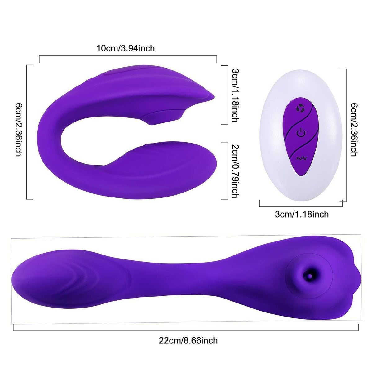 Wearable Vibrator for Hands-Free Couples Play, Purple