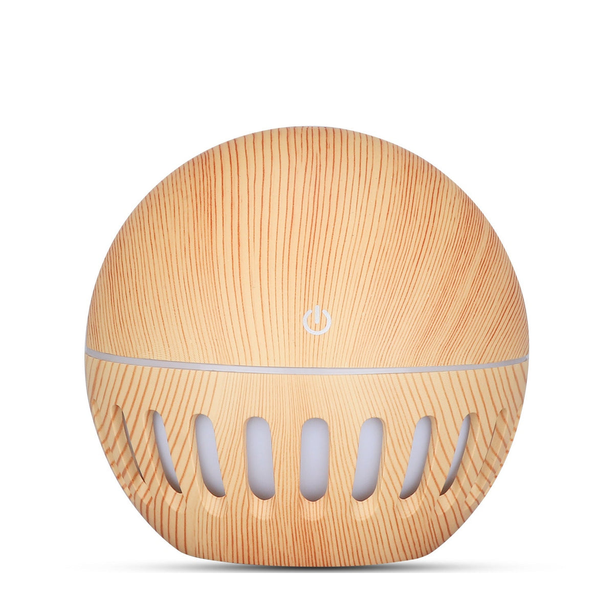 Small Wood Grain Desk Humidifier with LED Ring Light