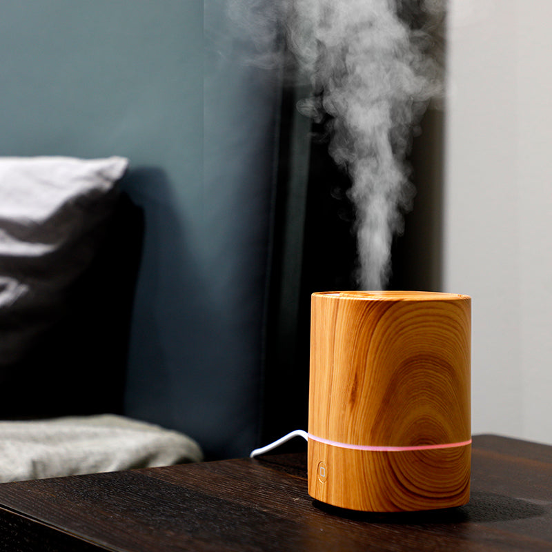 Wood Grain Aroma Diffuser for Calm Mist and LED Glow