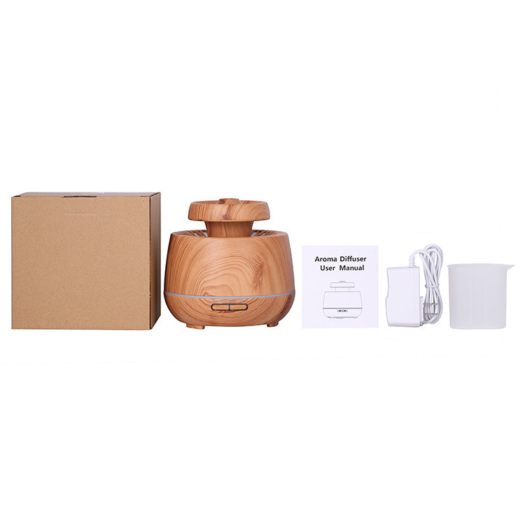 Wood Grain Aromatherapy Diffuser with Color LED Glow