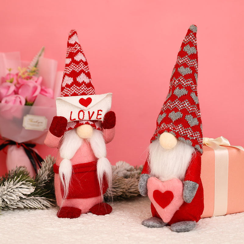 Valentine's Day Gnome Plush Décor with LOVE Heart