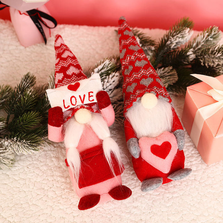 Valentine's Day Gnome Plush Décor with LOVE Heart