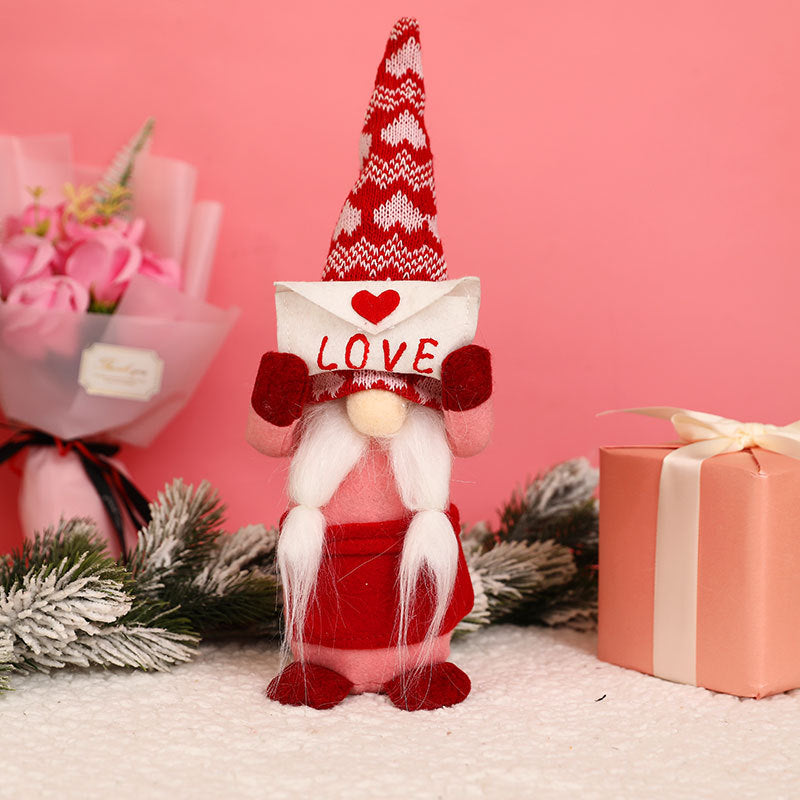 Valentine's Day Gnome Plush Décor with LOVE Heart