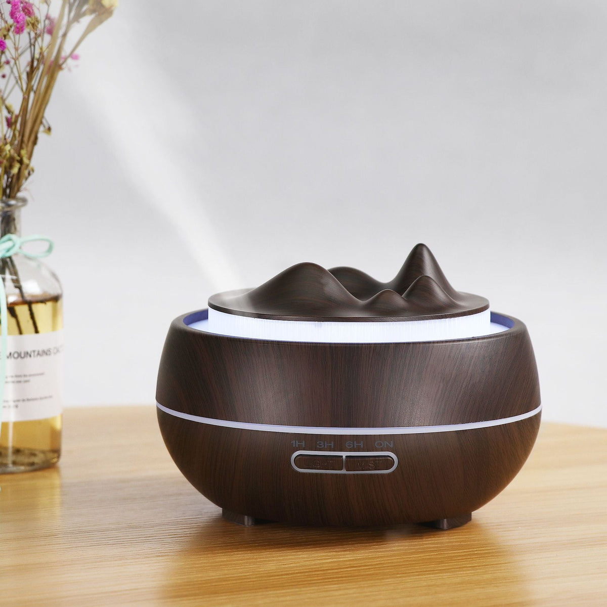 Wood Grain Essential Oil Diffuser with Mountain Mist Lid