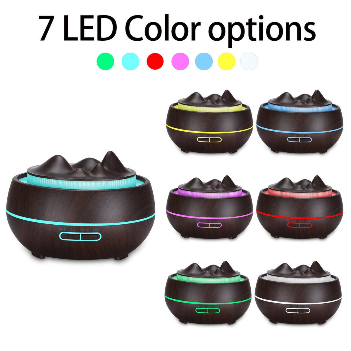 Wood Grain Essential Oil Diffuser with Mountain Mist Lid