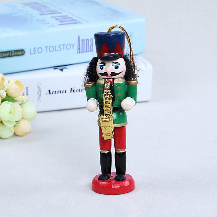 Wooden Nutcracker Ornaments Set for Festive Christmas