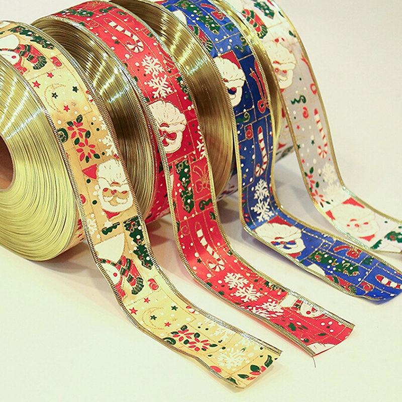 Christmas Wired Ribbon for Gift Wrap and Tree Decor