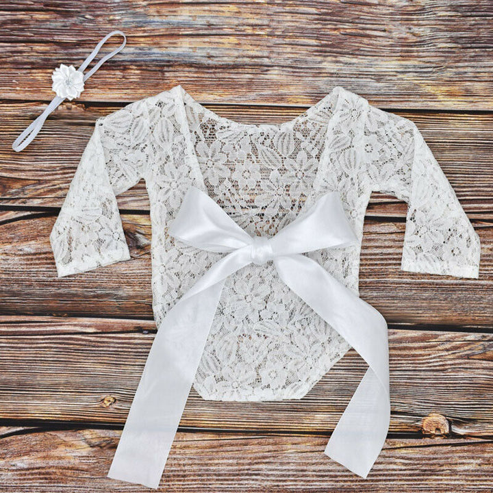 Newborn Lace Bodysuit Set for Ethereal Baby Portraits