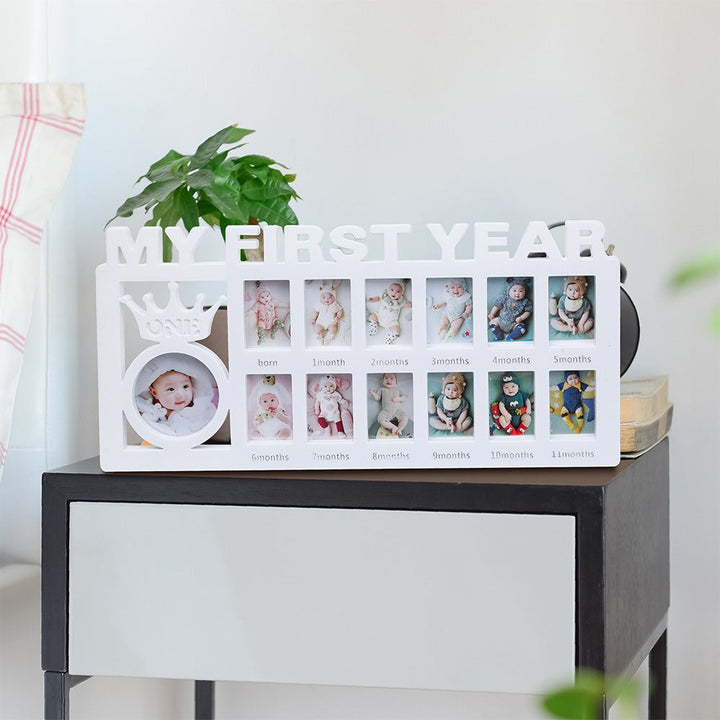 Baby First Year Photo Frame | 12-Month Growth Keepsake