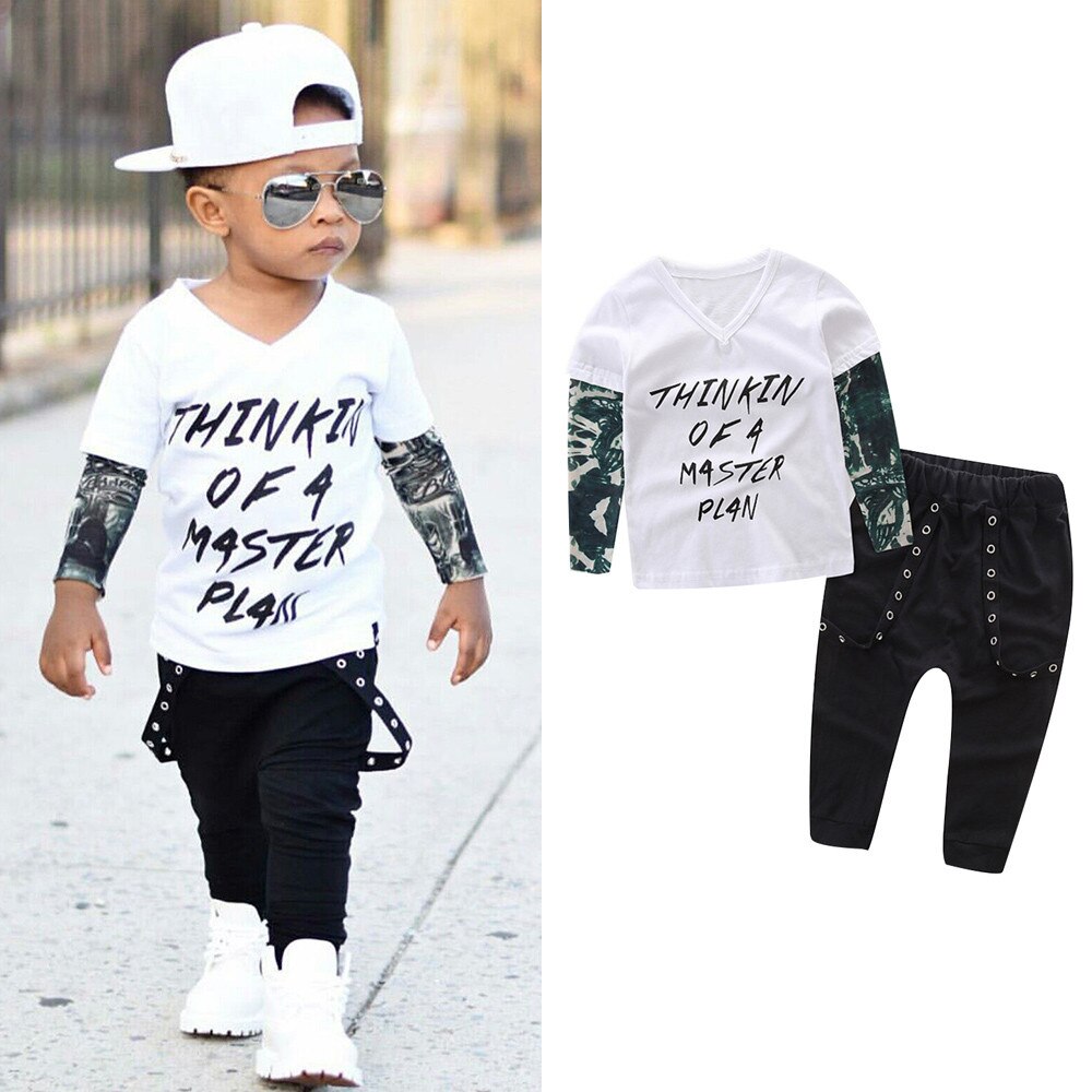 Baby Boy Camo Sleeve Outfit Set for Everyday Style