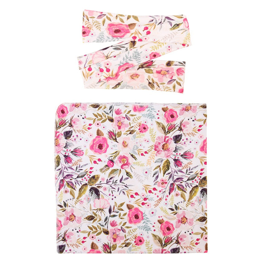 Newborn Wrap & Bow Set for Dreamy Floral Photos