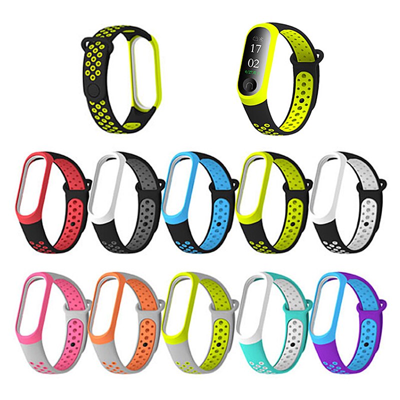 Xiaomi Mi Band 3 & 4 Sport Strap, Breathable Two-Tone