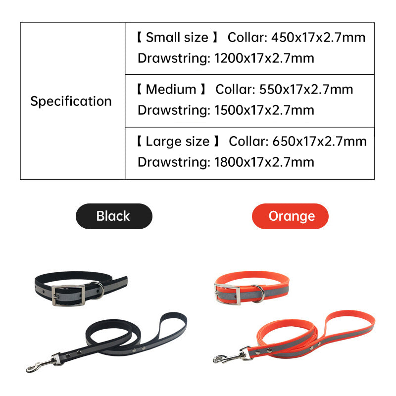 Reflective Dog Collar and Leash Set for Night Walks
