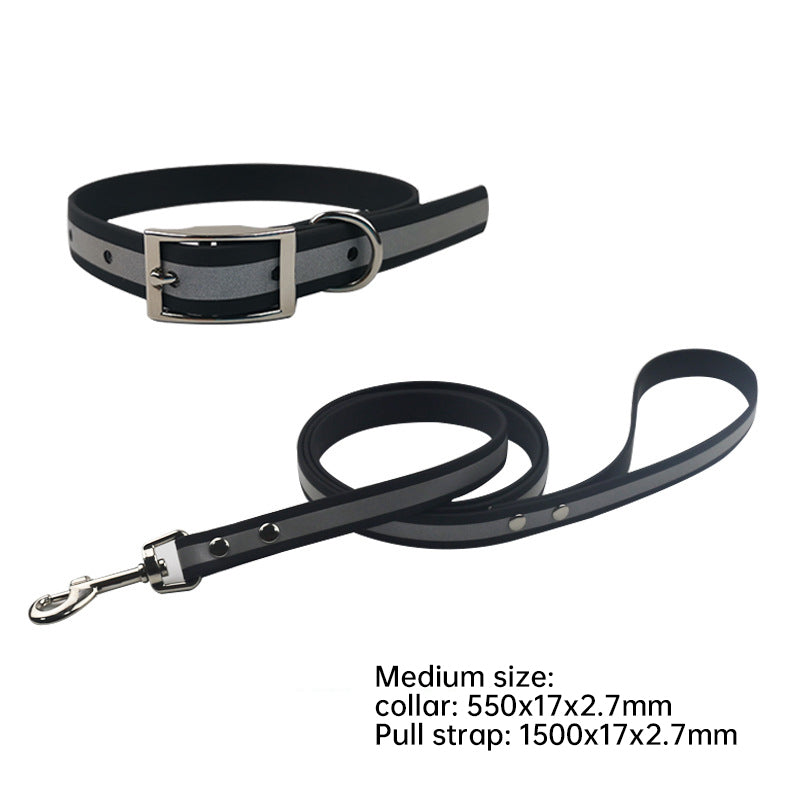 Reflective Dog Collar and Leash Set for Night Walks