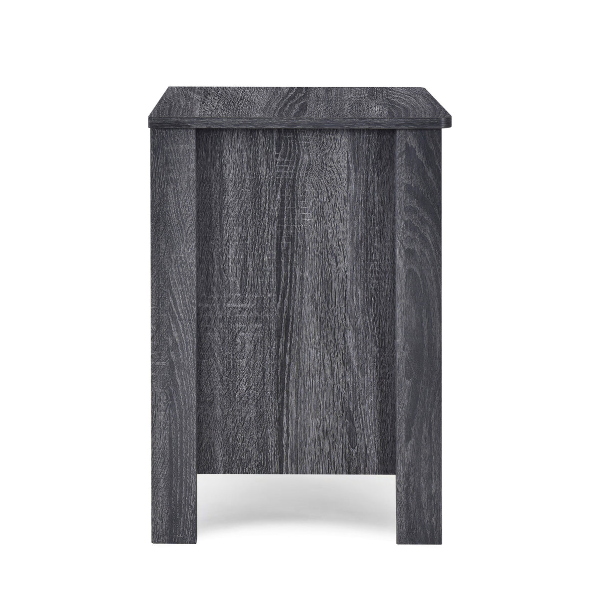 Grey Oak Nightstand with Drawers for Small Bedrooms