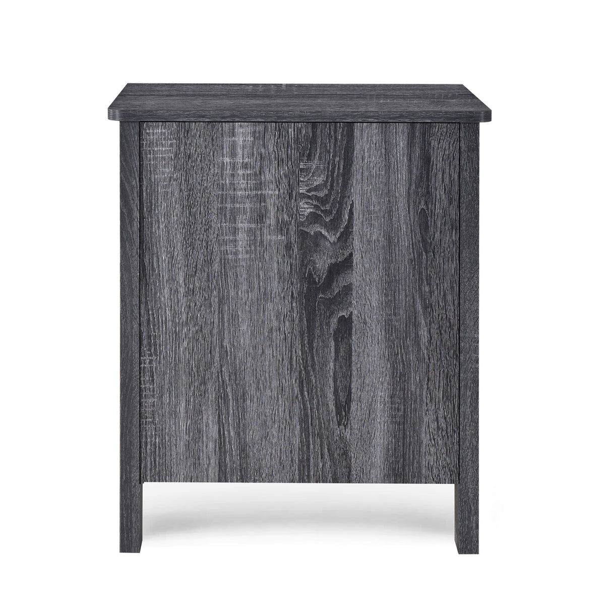 Grey Oak Nightstand with Drawers for Small Bedrooms