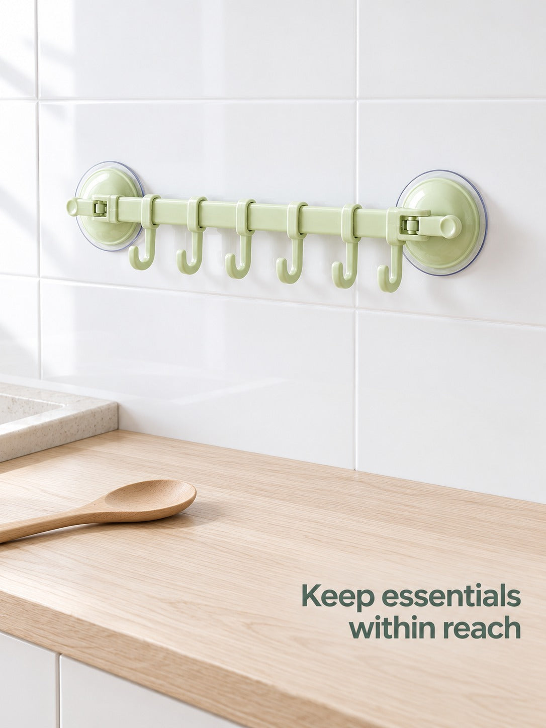 No-Drill Suction Towel Rail for Tile Bathroom Walls