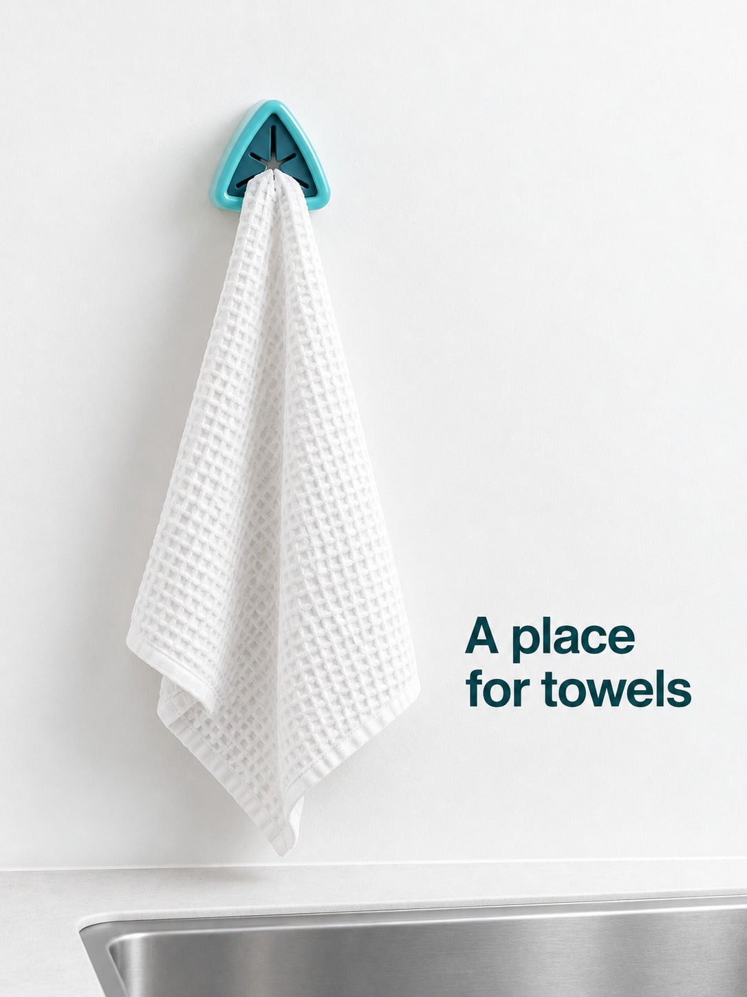 No-Drill Towel Hook for Kitchen Rags and Bathroom Walls