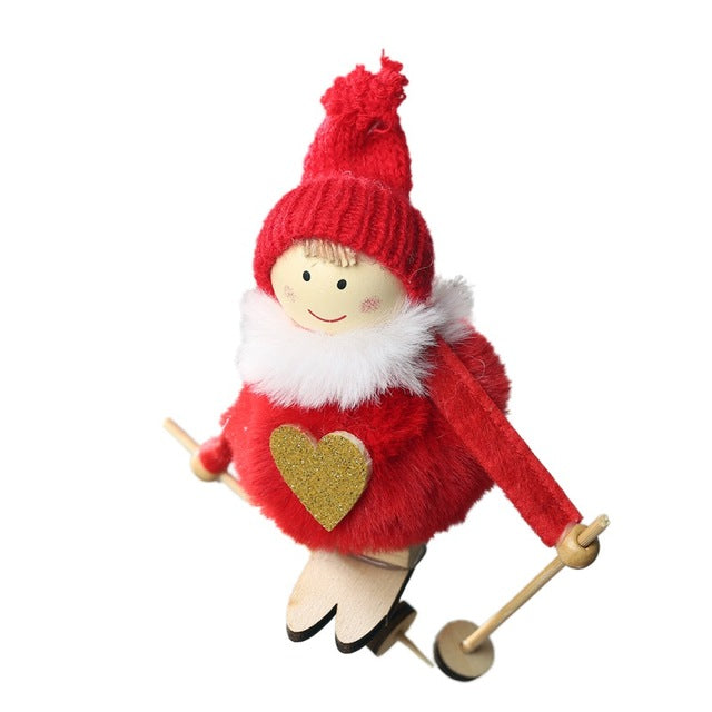 Christmas Angel Ski Plush Ornament for Cozy Holiday Décor