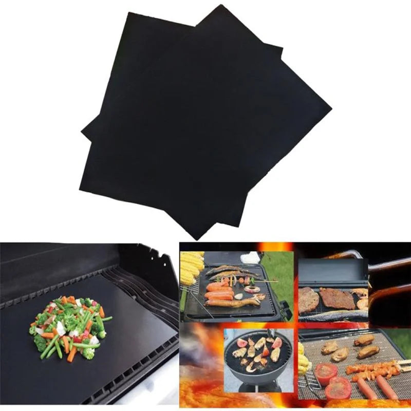 Reusable Non-Stick BBQ Grill Mat for Veggies & Shrimp