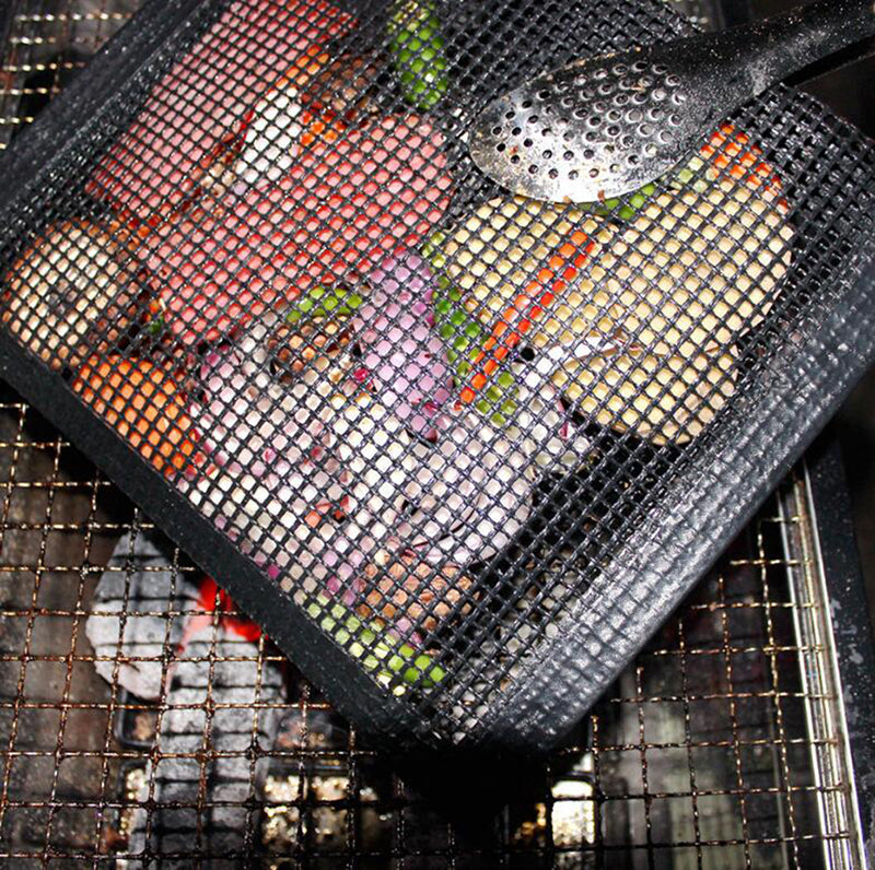 Reusable Non-Stick Grill Mesh Bag for Veggies and Shrimp