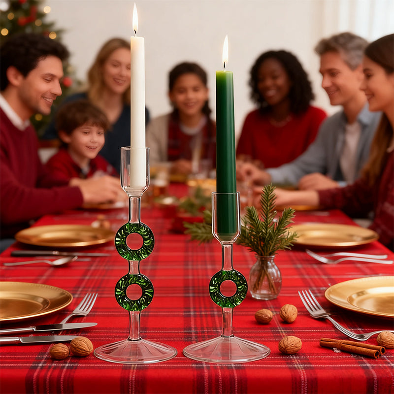 Nordic Glass Candle Holder for Festive Table Decor